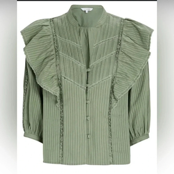 Intermix Eloise Ruffled Button-Down Blouse - Picture 3 of 7
